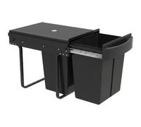 HOMCOM Pull Out Bin Soft-Close Kitchen Under Sink Bin 40L Black