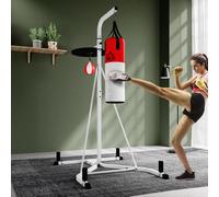 HOMCOM Punchbag & Speedball Boxing Station w/ Freestanding Frame, White