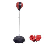 HOMCOM Punching Bag with Stand, 126-144 cm Height Adjustable Boxing Set Free Standing Speed Bag with Gloves and Air Pump for Teenagers Home Gym Workout