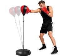HOMCOM Punching Bag with Stand 126-144 cm Height Adjustable for Teenagers