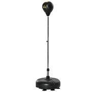HOMCOM Punching Bag with Stand Boxing Bag Set with Adjustable Height Black Gold, Black