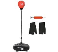 HOMCOM Punching Bag with Stand, Freestanding Boxing Bag Set, with Speedball, 133-151cm Adjustable Height, for Teens, Red/Black