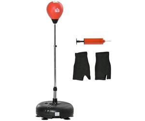HOMCOM Punching Bag with Stand, Freestanding Boxing Bag Set, with Speedball, 133-151cm Adjustable Height, for Teens, Red/Black