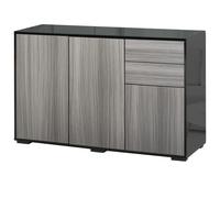 HOMCOM Push-Open Cabinet with Two Drawers Grey | TJ Hughes