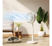 HOMCOM Pedestal Fan with Oscillating, Tilt, Adjustable Height, Timer, White
