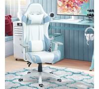 HOMCOM Racing Gaming Chair, Reclining Gamer Chair with Headrest, Lumber Support in Light Blue HOMCOM Light Blue