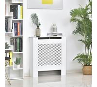 HOMCOM MDF Radiator Cover Heating Cabinet Modern Home Furniture Grill Style Diamond Design-White Painted | TJ Hughes White