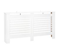 HOMCOM Radiator Cover, Modern MDF White Painted Cabinet with Horizontal Slats for Living Room, Bedroom, 172L x 19W x 81H cm White