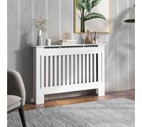 Homcom Radiator Cover Painted Slatted Mdf Cabinet Lined Grill 112X19X81Cm