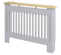Homcom Radiator Cover Painted Slatted Mdf Cabinet Lined Grill 112X19X81Cm In Grey Grey