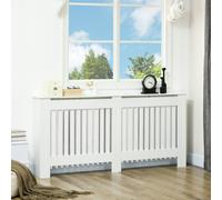 HOMCOM Radiator Cover Painted Slatted MDF Cabinet Lined Grill 152x19x81cm - 172cm x 19cm x 81cm