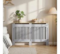 Homcom Radiator Cover Painted Slatted Mdf Cabinet Lined Grill 152X19X81Cm