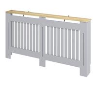 Homcom Radiator Cover Painted Slatted Mdf Cabinet Lined Grill 152X19X81Cm In Grey Grey