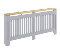 Homcom Radiator Cover Painted Slatted Mdf Cabinet Lined Grill 172X19X81Cm In Grey Grey