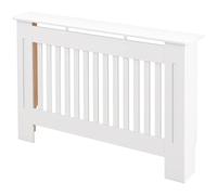Homcom Radiator Cover Painted Slatted Mdf Cabinet Lined Grill S/m/l In White White