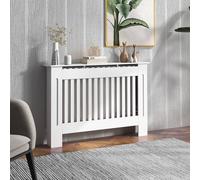 HOMCOM Radiator Cover Painted Slatted MDF Cabinet Lined Grill S/M/L in White HOMCOM White