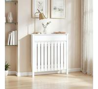HOMCOM Radiator Cover with Drawer and Vertical Slats White, White