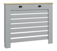 HOMCOM Radiator Cover with Drawer - Horizontal Slat - 111cm | TJ Hughes Grey