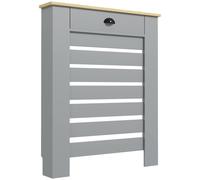 HOMCOM Radiator Cover with Drawer, Horizontal Slat, 78cm, Grey HOMCOM Grey