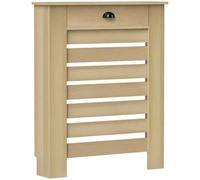 HOMCOM Radiator Cover with Drawer, MDF, Oak, Small H:95.5/W:78/D:19 cm | Horizontal Slatted Grill, Effect Wood Cabinet Shelf, Heating Cover, Living Room Bedroom Hallway