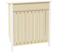 HOMCOM Radiator Cover with Drawer, Small, 88.5 x 19 x 93cm, Oak | Vertical Slatted Grill, Modern MDF Wood Cabinet Shelf, Heating Cover, Living Room, Bedroom, Hallway