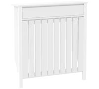 HOMCOM Radiator Cover with Drawer, Small, 88.5 x 19 x 93cm, White | Vertical Slatted Grill, Industrial MDF Wood Cabinet Shelf, Heating Cover, Living Room, Bedroom, Hallway