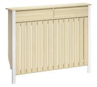 HOMCOM Radiator Cover with Drawers, Large, 119 x 19 x 93cm, Oak