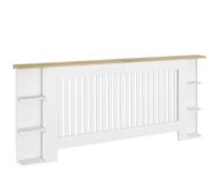 HOMCOM Radiator Cover with Open Storage Shelves, Vertical Slatted Cabinet Shelf Heater Cover for Living Room, Hallway, Extra Large, White (H: 83 / W: 191 / D: 19 cm)