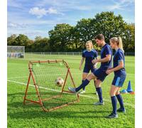Homcom Rebounder Net Adults Football Training Aid Adjustable Red