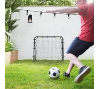 HOMCOM Rebounder Net Football Target Goal with Adjustable Angles, Black
