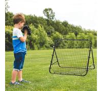 HOMCOM Sports Rebounder Net Goal for Kids and Adults - Black, Black