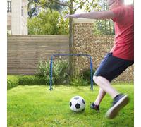 Homcom Rebounder Net Kids Adults Football Training Aid Adjustable In Blue Blue