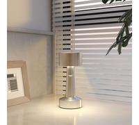 HOMCOM Rechargeable Table Lamp with 3 Colour LED Lighting Touch Control in Silver HOMCOM Silver