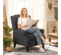 HOMCOM Recliner Armchair, Fabric Recliner Chair, Charcoal Grey