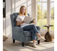 HOMCOM Recliner Armchair, Fabric Recliner Chair, Grey