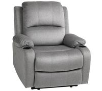 HOMCOM Recliner Chair, Microfibre Reclining Chair with Adjustable Leg Rest, Cup Holders, Recliner Armchair for Home Living Room, Grey