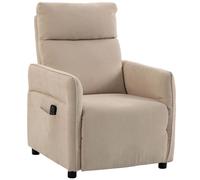 HOMCOM Recliner Armchair, Manual Recliner Chair, Massage & Heat, Beige | Size: Armchair HOMCOM Beige Armchair