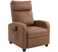HOMCOM Recliner Sofa Chair PU Leather Massage Armcair w/ Remote, Dark Brown