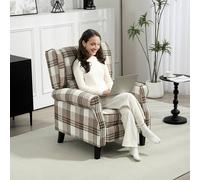 HOMCOM Recliner Chair for Living Room Wingback Chair w/ Padded Armrest Brown, Brown