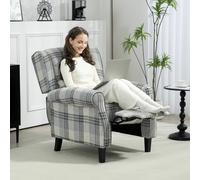 HOMCOM Recliner Chair for Living Room Wingback Chair w/ Padded Armrest Grey, Grey
