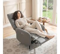 Homcom Recliner Armchair, Swivel Recliner With Type C+Usb, Dark Grey