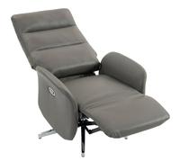 HOMCOM Recliner Armchair, Swivel Recliner with Type C+USB, Dark Grey