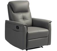 Recliner Armchair with Spring Cushion Adjustable Leg Rest Light Grey HOMCOM Light Grey One Size
