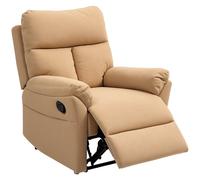 HOMCOM Recliner Armchair - Reclining Chair With Adjustable Leg Rest - Light Brown | TJ Hughes