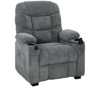 HOMCOM Recliner Armchair with Vibration Massage, Heat, Whisper-Quiet Motor, Memory Function, Power Reclining Chair, Dark Grey