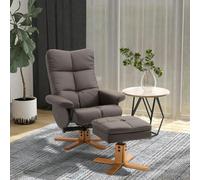 HOMCOM Recliner Chair and Footstool PU Leather Wooden Base Brown