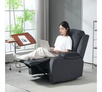 Homcom Recliner Chair For Living Room, Microfibre Cloth Reclining Armchair In Black Black