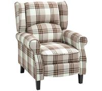 HOMCOM Recliner Chair for Living Room Wingback Chair w/ Padded Armrest Brown, Brown