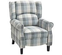Recliner Armchair Push Back Recliner Chair with Footrest and Wood Legs HOMCOM Grey One Size