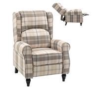 HOMCOM Recliner Chair for Living Room Wingback Chair with Padded Armrest Khaki